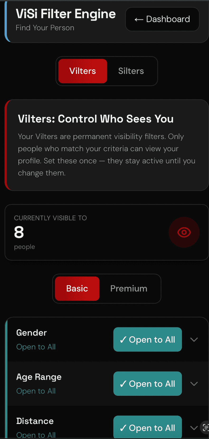 ViSi Filter Engine: Visibility Filters